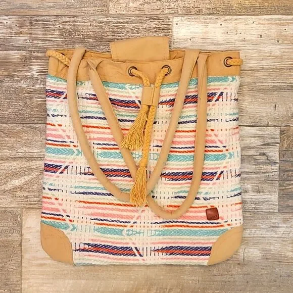 Roxy Cinch Fabric Tote Bag - Picture 1 of 8